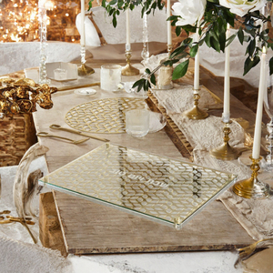 Plateau à Challah Rectangulaire en Acrylique Transparent Personnalisé, Décoration de Table Moderne en Verre Découpé au Laser - Product Image 3