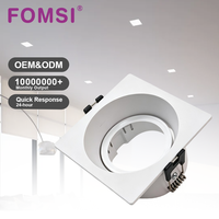 Support de Downlight Carré LED FOMSI Blanc Noir à Angle Réglable pour Ampoules LED MR16, Boîtier de Lampe LED, Cadre de Spot LED GU10 MR16