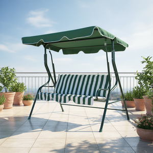 Leisure Metal Garden 3 Seats Outdoor <b>Patio</b> Courtyard Exterior Furniture - Product Image 2