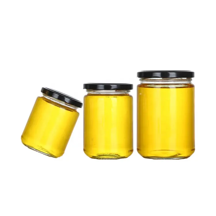 Wholesale Round 4oz 300ml 500ml 16 oz Empty Jam Honey Glass Jar 1KG 1000ml