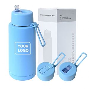 Oferta Especial: Botella de Agua Reutilizable de Acero Inoxidable de Doble Pared con Aislamiento al Vacío, Libre de BPA, 34 oz (1000 ml), con Pajita - Product Image 3