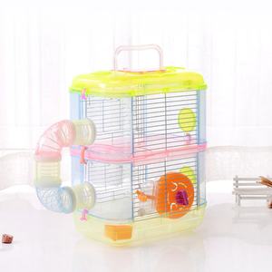 Jaula de Hámster de Plástico Extra Grande de Lujo con Diseño de Oso de Seda Dorada, Bandeja de Plástico Transparente y Duradera, Embalaje en Caja - Product Image 3