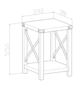 Better Home Design simple table d'appoint moderne table basse lit bois carré fer décoration canapé en bois table d'appoint