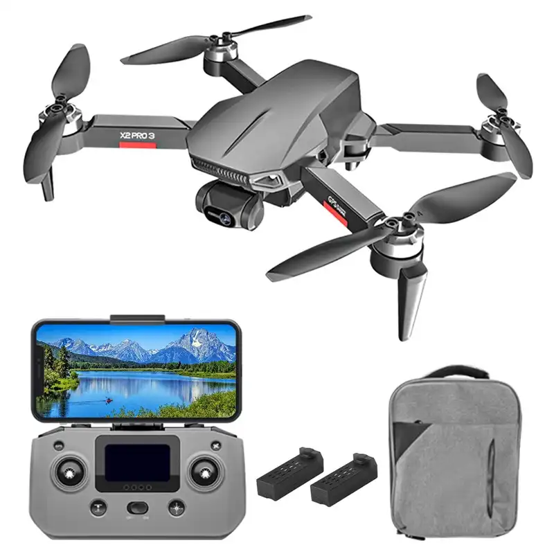 Dron 4K con X2-Pro3, cuadricóptero con 3 ejes, cardán, 5G, Wifi, FPV, GPS, flujo óptico