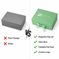 Boîte cadeau pliable écologique FSC avec couvercle magnétique, logo personnalisé, emballage plat pliable pour vêtements, OEM ODM