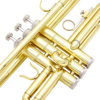 Factory Wholesale Beginner Bb Trumpet - Gold Lacquer Brass Instrument with Hard Case & Mouthpiece Student Model
