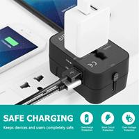 Adaptateur de banque d'alimentation à 2 ports USB Prise de voyage universelle avec courant nominal de 16A Produits électroniques grand public Accessoires pour téléphones portables
