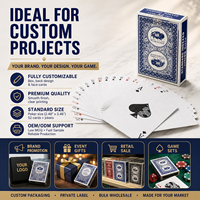 Cartes à Jouer de Poker ChenSheng Personnalisées de Qualité Supérieure, Noyau Bleu, Papier 350 g/m², 54 Cartes, Écologiques, Durables, Personnalisables pour la Famille