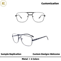 Montures de lunettes optiques en métal durables et légères, fabriquées à la main, à double pont, pour usage quotidien, personnalisables OEM/ODM
