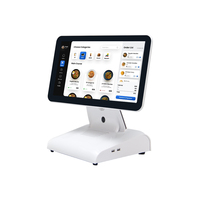 Terminal POS táctil de doble pantalla de 15,6 pulgadas + 11,6 pulgadas todo en uno para restaurante con software POS fácil de usar