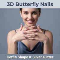 Uñas Postizas Semimanuales de ABS Estilo Francés con Mariposas 3D para Uñas de los Dedos, Venta al por Mayor