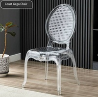 Chaise Chiavari en acrylique transparent imperméable, facile à nettoyer, empilable, pour hôtel, mariage, banquet, événement, réception, traiteur