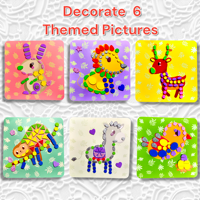 Kit d'Art en Mousse Amusant pour Enfants, Ensemble de Bricolage en Mousse EVA, Thème Animaux de la Jungle, Livre d'Activités Manuelles pour Tout-Petits de 3 Ans et Plus