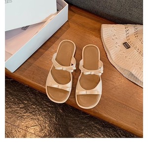 2024 femmes été sandales en <span class=keywords><strong>cuir</strong></span> véritable sandales à fond plat plage romaine tongs - Product Image 2