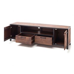 Mueble de TV con estante de madera maciza moderno de último diseño para sala de estar - Product Image 4