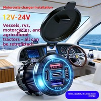 Adaptateur allume-cigare double USB deux-en-un pour voiture et moto, chargeur rapide 12V pour véhicules électriques et téléphones