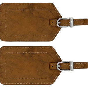 Etiqueta de Equipaje de Cuero Genuino Multicolor con Grabado de Iniciales, Accesorio de Viaje Informal, Etiqueta de Maleta con Logotipo Personalizado, a la Moda - Product Image 4