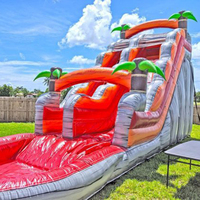 Toboggan gonflable commercial Castello Combo marbre Tropical Waterslide événements extérieurs Castello Toboggan gonflable