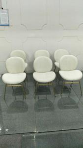 <span class=keywords><strong>Chaise</strong></span> d'extérieur en <span class=keywords><strong>velours</strong></span> blanc, mobilier de salle à manger moderne avec coccinelle - Product Image 4