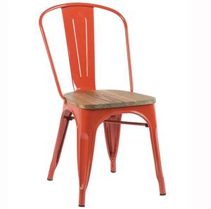 Industrial Rustic Cafe <b>Restaurant</b> Wooden Seat <b>Chairs</b> Metal Painting Tolix Dining <b>Chair</b> - Product Image 2