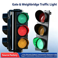 Feu de signalisation LED intelligent à deux unités, diamètre 100mm 200mm, haute luminosité, rouge-vert, lentille transparente 300mm, pour système Stop-and-Go