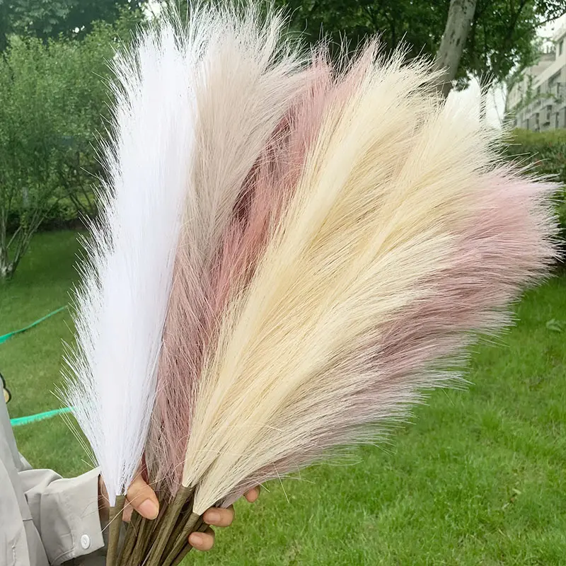 Wholesale artificial indoor pampas grass decoration mixed colour artificial large red pampas grass artificial large