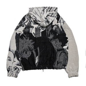 Bán Buôn Tùy Chỉnh Thiết Kế Và Logo Zip up Áo Khoác Thời Trang Anime Ấm Mặc Dệt Jacquard Tấm Thảm Hoodies - Product Image 5