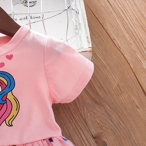 Abito Estivo 2024 per Bambine con Unicorno Cartoon, Vestito in <span class=keywords><strong>Cotone</strong></span> e Rete per Feste, <span class=keywords><strong>Abiti</strong></span> da Principessa per Bambini 2-6 Anni - Product Image 3