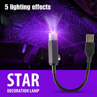 Usine Réglable USB Romantique Décoration Intérieure De Voiture USB Toit Étoile Lumière Intérieur Étoile De Toit De Voiture Projecteur Lumière Pour Voiture