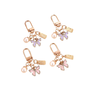Cute Vintage Cartoon Butterfly Zinc Alloy Keychain Gifts for Women <b>Bag</b> <b>Charm</b> Car Keys Accessories Pendant - Product Image 1