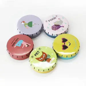 CCB001 Wholesale Round Iron Candy Box Storage Can Click Clack Tins for Customized Logo