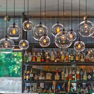 Moderno Simple Restaurante bar Café Lámparas Nordic Personalidad Single Head Goldfish Bowl Candelabro de cristal - Product Image 4