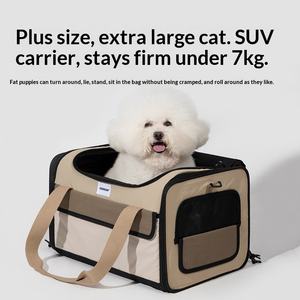 <span class=keywords><strong>Sac</strong></span> de transport pour animaux de compagnie extra large avec base antichoc, <span class=keywords><strong>sac</strong></span> de voyage pliable avec fenêtres en maille et cadre intégré pour chiens et chats - Product Image 3