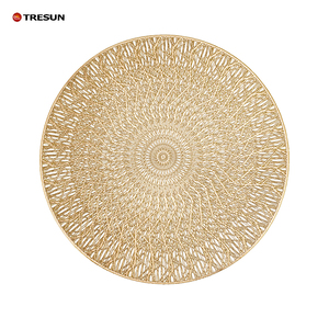 Wholesale <b>Placemat</b> Insulation Mat Party Desktop Decoration Luxury <b>Gold</b> PVC Injection Molded <b>Placemat</b> for Wedding - Product Image 5