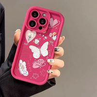 Coques de téléphone antichoc de luxe avec papillons pour iPhone 17 Air 16 15 Plus Pro Max 14 13 12 11 X – Housse de protection personnalisable avec logo