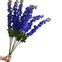 Bunga Delphinium Merah Premium Buatan, Semprotan 108cm, Batang Kawat Lentur, Bunga Palsu untuk Dekorasi Meja Pesta Pernikahan