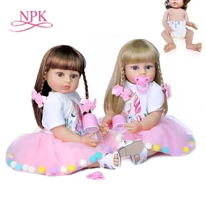 NPK 55CM reborn 아기 인형 공주 유아 소녀 소프트 터치 전신 실리콘 크리스마스 선물 고품질 인형 컬렉션
