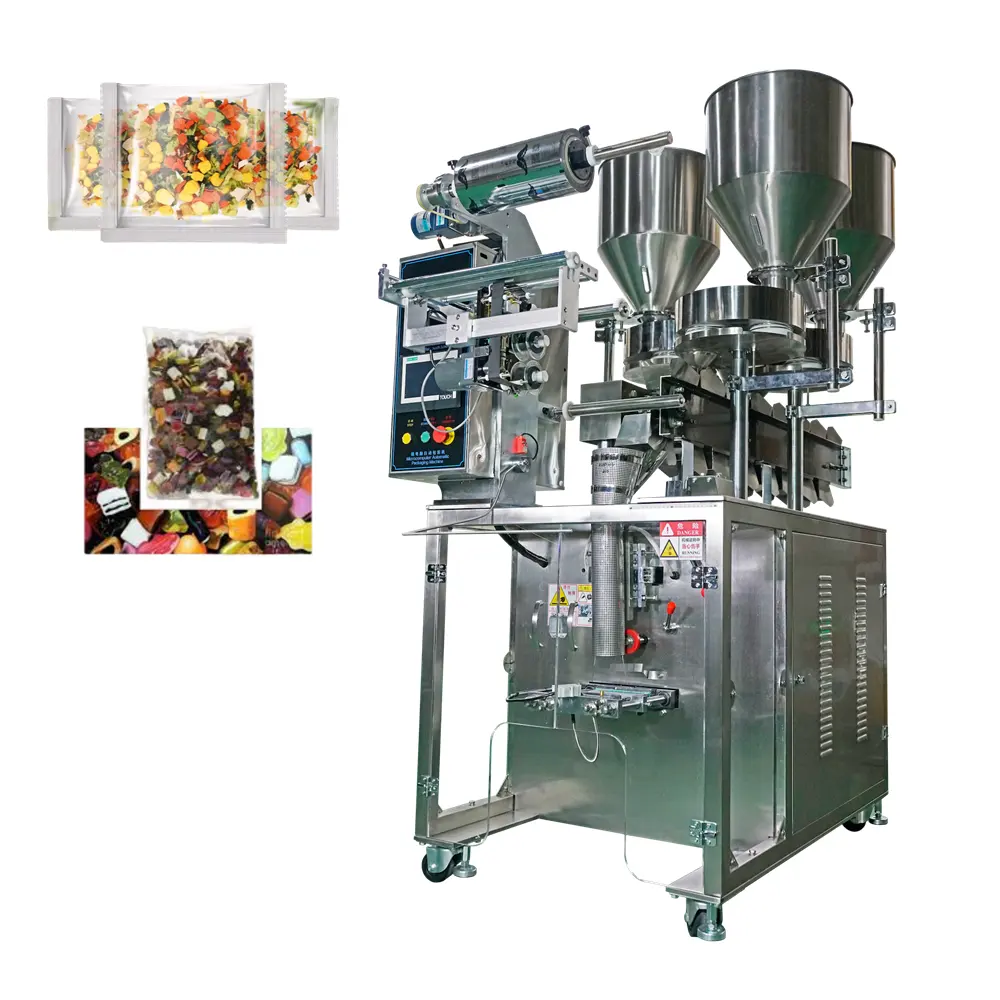 Foco máquinas venda quente multi material embalagem máquina misturada doces lanche comida embalagem máquina