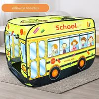 Nouvelle tente de jeu d'extérieur pliable pour enfants en forme de bus scolaire, avec porte enroulable, fermeture Velcro et support en barres d'acier, idéale pour l'été – Vente chaude
