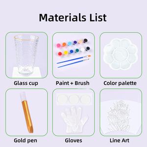 Hete Verkoop Creatieve Glazen Schilderij Kit Schilderen Op Glazen Bekers Handgemaakt Diy Glas Schilderen Handwerk Kit Voor Kinderen Volwassenen - Product Image 6
