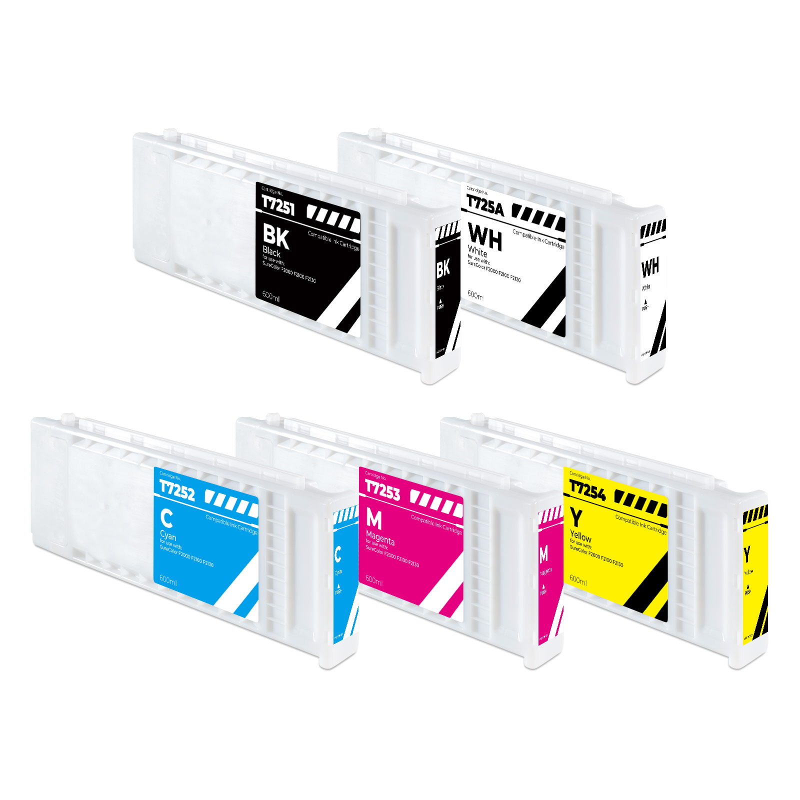 600 ML/PC T7251T725A Совместимый картридж для принтера Epson Surecolor SC F2000 F2100 F2130 F2140 F2150 F2160