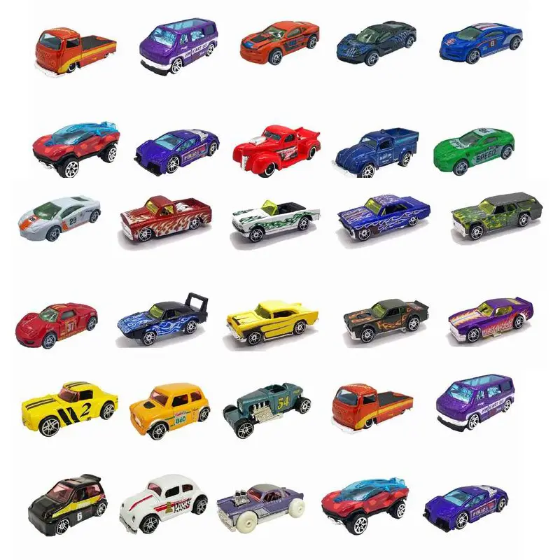 ausverkauf kostenloses rad metall miniatur auto 1/64 schieben 50 modelle sortiment legierung rennwagen gestanzte mini auto für kinder