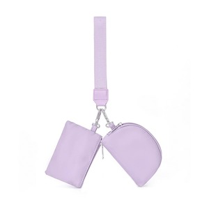 Wholesale Lulu Unisex Zip Around Wristlet Wallet with Dual Pouch and Portable Keychain Polyester Lining Anti-Theft Coin Pocket