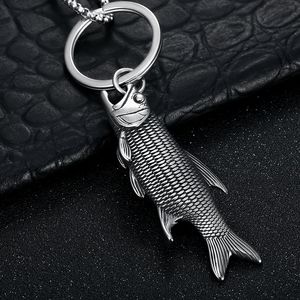 Stainless Steel Fish Bottle Opener Keychain Vintage Silver Carp Design For Fishing Enthusiasts - Product Image 1