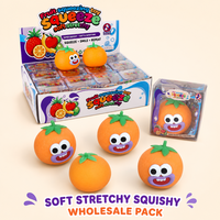 Jouet Squishy Orange Croustillant en Forme de Fruit Citrique avec Visages Amusants, Jouets Anti-Stress à Presser, Cadeau, Boîte de Présentation de 12 Pièces