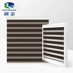 Runchen motorizzato Zebra Blinds Shades tessuto avvolgibile motore finestra francese sistema di tende da sole a rullo verticale tenda a rullo con cerniera