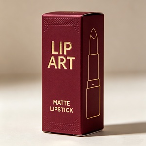 Boîte d'emballage personnalisée en papier spécial avec logo doré pour tube de gloss, taille sur mesure, rose, pour gloss/rouge à lèvres/baume à lèvres - Product Image 2