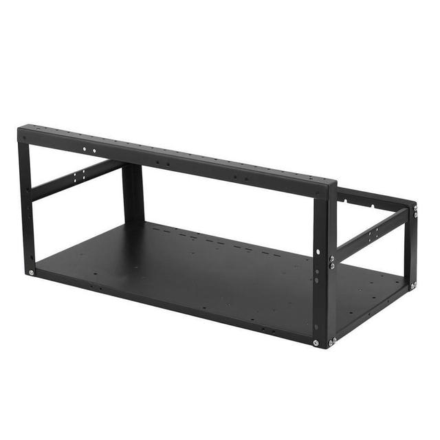Factory Direct Sell 6 GPU Open Air Frame Graphic Card Rack Steel Case Support 12cm Fan and Customization