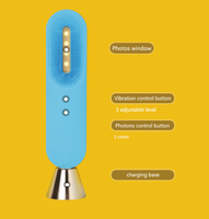 Sonic Vibrating Silicone Brosse nettoyante pour le visage Brosse exfoliante étanche pour la beauté pour les bouchons britanniques et américains