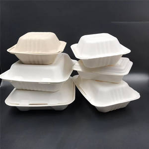 600ml Eco Friendly togo scatola di imballaggio bagassa porta via monouso biodegradabile contenitore per alimenti caldi - Product Image 1